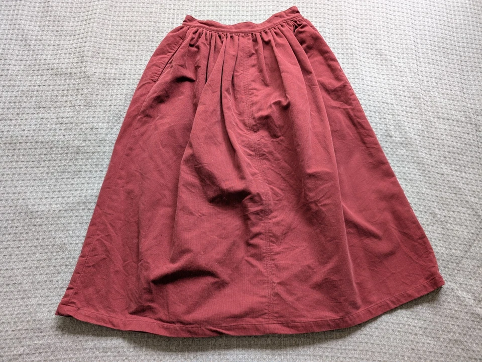 As Ever NYC Skirt Women 28 Red Terra Cotta Corduroy Button Front Pleated USA - Image 3 of 4