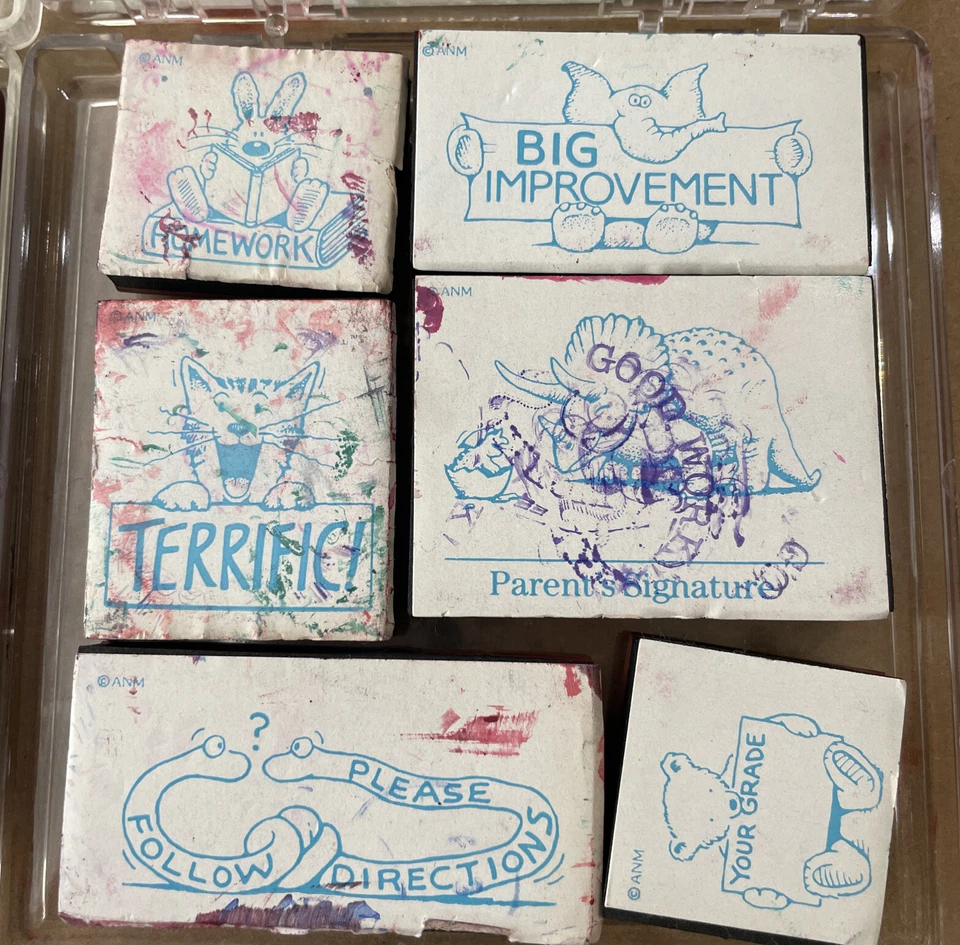 Teacher Vintage  Cat Dinosaur Dog Bear Snake  Bunny Stamps F Unique Gift Card - Image 4 of 4