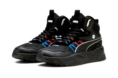 MENS PUMA BMW MMS M TRINITY MID BLACK MOTORSPORT F1 WINTERIZED SNEAKERS SHOES
