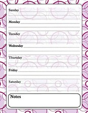 Magnetic Dry Erase Calendar - White Board Planner - Fractal 3/08