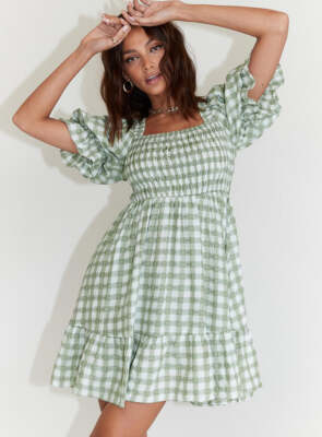 NWT Princess Polly Adelio Green Plaid Puff Sleeve Mini Dress Size US 12 Smocked | eBay NWT Princess Polly Adelio Green Plaid Puff Sleeve Mini Dress Size US 12 Smocked | eBay