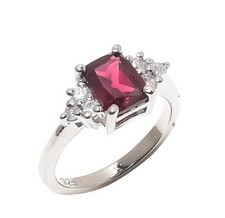 Rhodolite Garnet Ring 925 Sterling Silver Ring For Women Wedding Gift Dainty