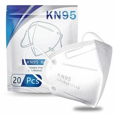 50 / 100 Pcs White KN95 Protective 5 Layer Disposable Face Mask Mouth Nose Cover