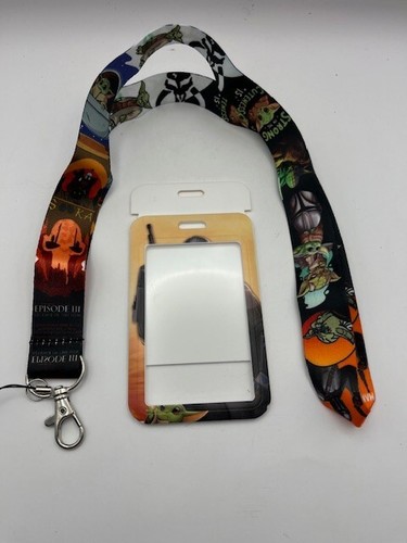 Disney's MANDALORIAN GROGU Star Wars lanyard w card holder for pins, tickets, ID - Picture 2 of 2