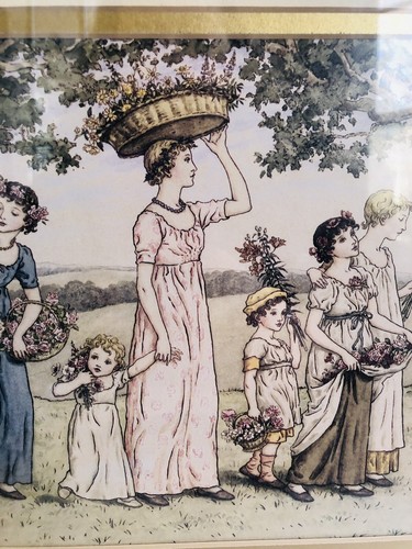 Regency Art Print Framed Women Flowers Children 11x16” Charming Victorian - Picture 3 of 24