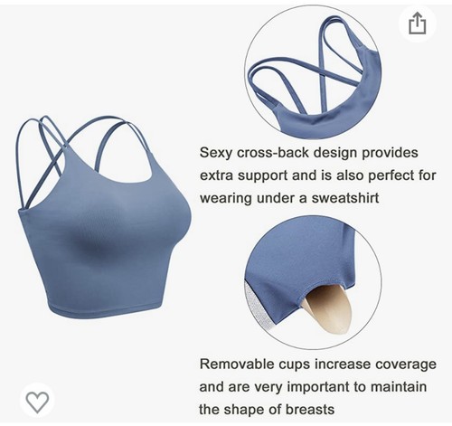 Amazon Favorite Sport Workout BH blau grau Extra Small XS - EUC - Bild 7 von 10