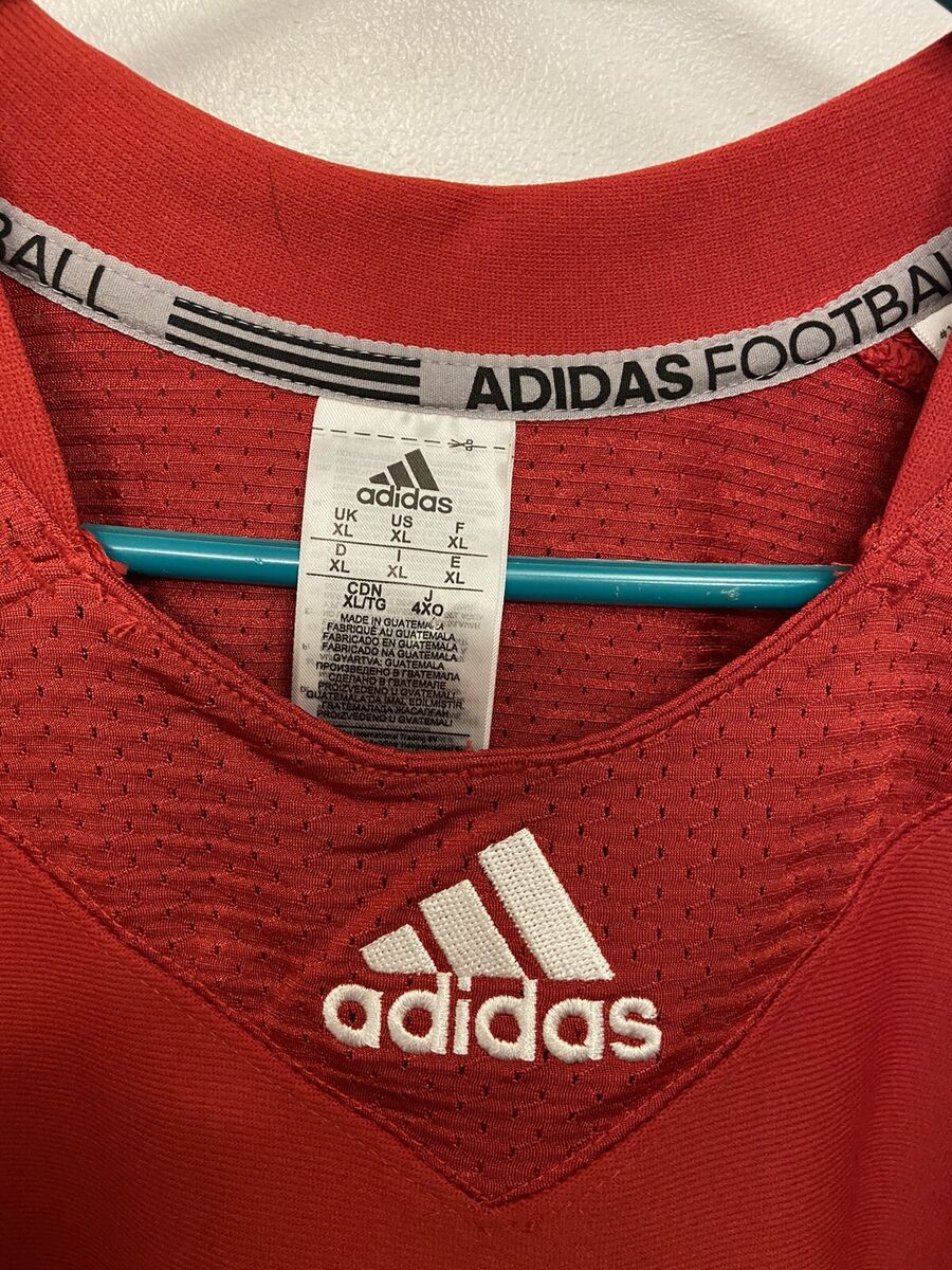 Mens Adidas Techfit Hyped J Football Practice Jersey Red Mens Adidas Techfit Hyped J Football Practice Jersey Red