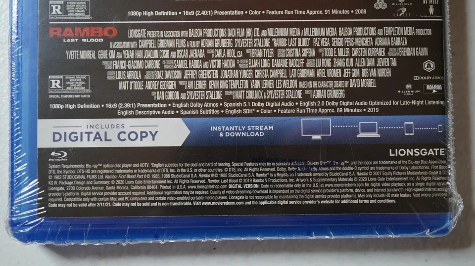Rambo: 5-Film Complete Collection 1-5 (Blu-ray + Digital) *NEW/SEALED* FREE SHIP Foto 4 de 4