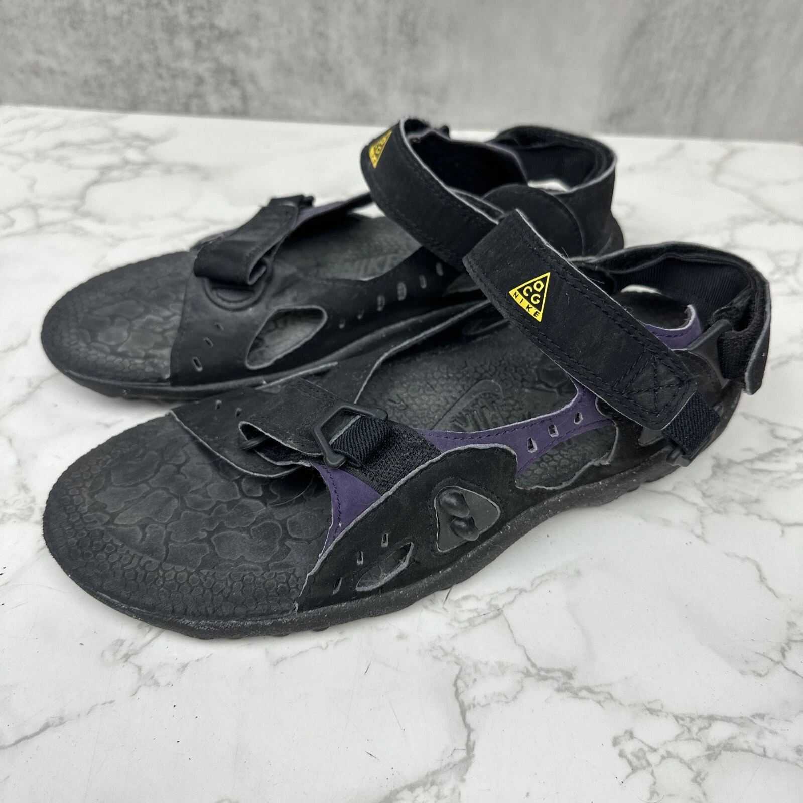 Sandali da trekking vintage anni '90 Nike Air Deschutz ACG donna taglia 10 viola nero