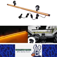 Amber Flexible Car Strobe Light Windshield Suction Mount 83CM Warning Light