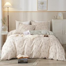 Boho Cotton Floral Printed Pattern Bedding Sets Twin 68"x86" A - Boho Floral