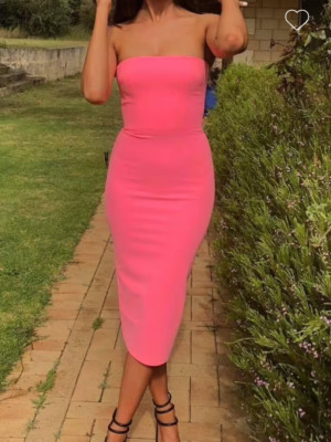 Alex Perry Dress Kenzie Strapless Pink Sequin Midi Size AU 6 US 2 Designer