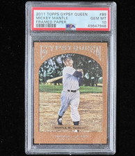 2011 Topps Gypsy Queen Framed Paper /999 Mickey Mantle #89 Card PSA 10 GEM POP 4
