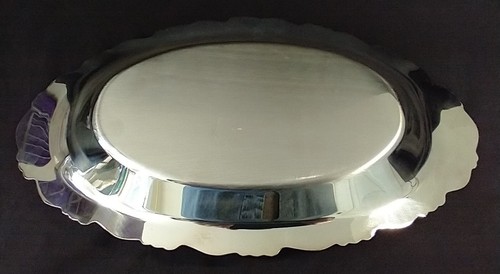 1970s Oneida Silver Plate 14" Roll Tray Wm A Rogers Made In USA Original Box Vtg - Picture 5 of 13