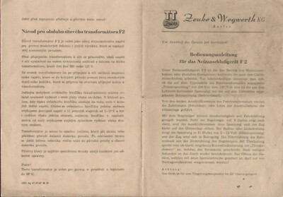 catalog TT ZEUKE & WEGWERTH DDR 1960s transformer F2 VINTAGE D F CZ PL RU aa