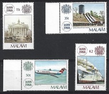 Malawi 1988 #534-37 Lloyds of London, 300th Anniversary - MNH