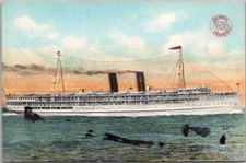 c1910s LOS ANGELES STEAMSHIP CO. Postcard "S.S. YALE and S.S. HARVARD" Unused