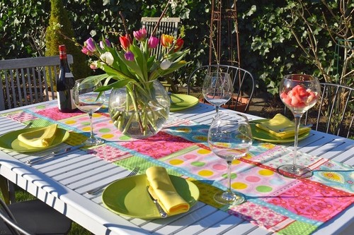Provence Cotton Table Runner 50X150 Cm Colorful With Flower Patterns From France - Picture 2 of 6