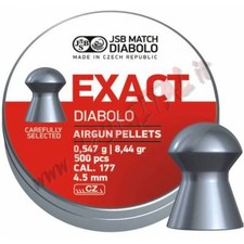 PIOMBINI JSB EXACT DIABOLO CAL 4.52 .177 TESTA TONDA 500 Pz PALLINI PER PISTOLA