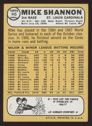 Set Builders: 1968 Topps 400-599 VG/EX & better, no creases, FREE shipping - Picture 123 of 374