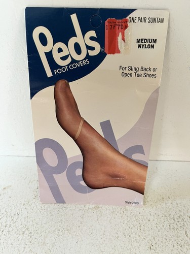 peds brand foot covers for open toe shoes suntan color medium size Vintage