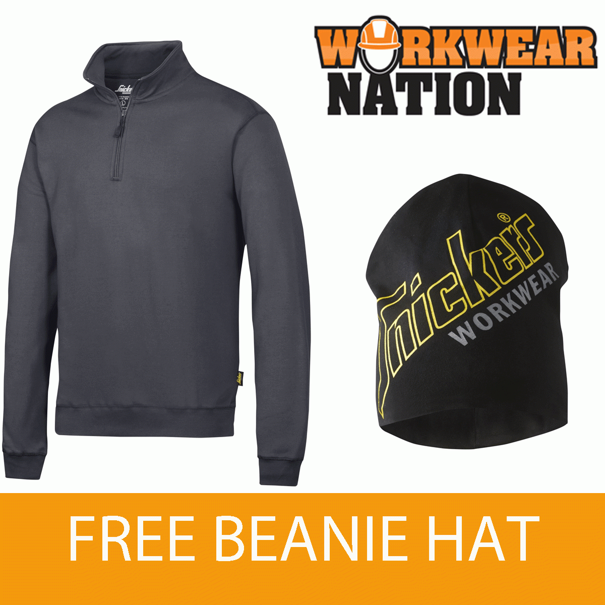 Snickers 2818 ½ Zip Work schweißhemd kostenlos BEANIE HAT STEEL grau Snickers 2818 ½ Zip Work schweißhemd kostenlos BEANIE HAT STEEL grau