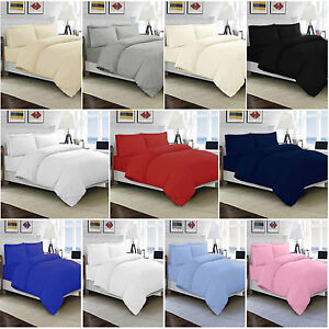 100 Egyptian Cotton Duvet Quilt Cover Set Single Double King Size