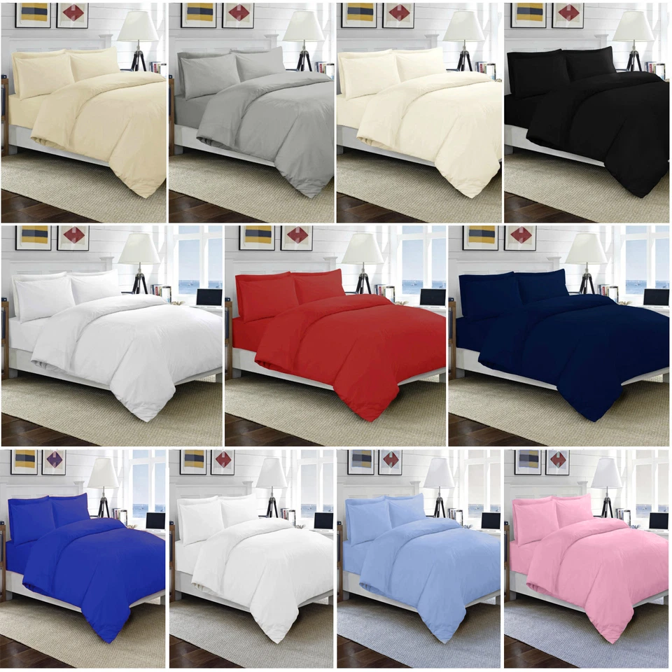100% EGYPTIAN COTTON DUVET QUILT COVER SET SINGLE DOUBLE KING SIZE BEDDING SET