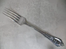 WALLACE ROSE POINT STERLING SILVER TRUE DINNER FORK 7 5/8" NO MONOGRAM