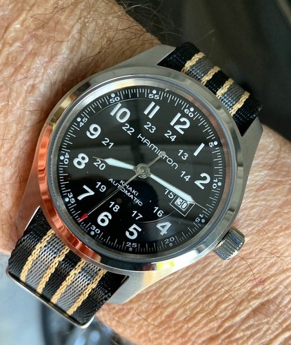 Hamilton Khaki Field Men's Black Watch with Silver Stainless Steel
