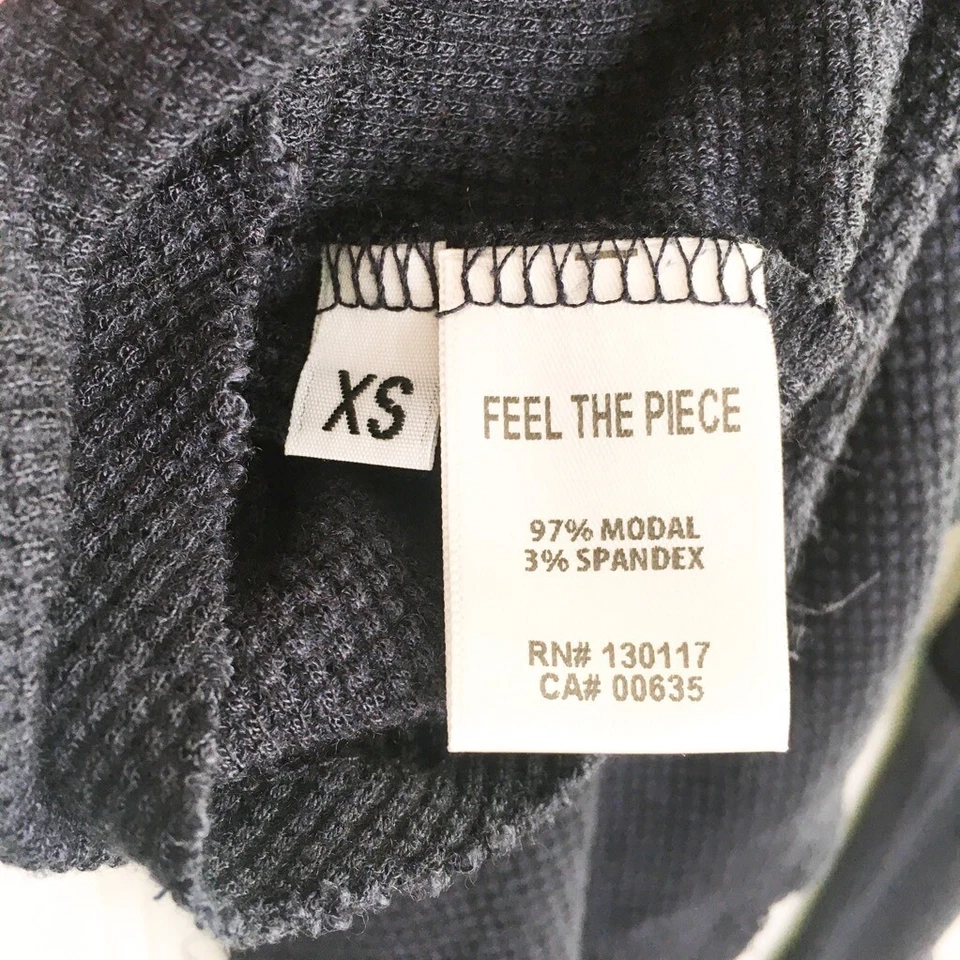 Camisa informal Feel The Piece para mujer negra manga larga cuello en V texturizada térmica XS Foto 4 de 4