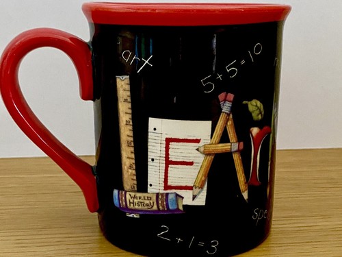 Rare Certified International Susan Winget "Learn" Coffee Mug Cup Teacher School - Picture 3 of 11