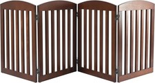 Wooden Freestanding Foldable Dog Gate,96" Extra Wide 28" Tall,4 Panel