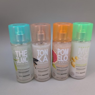 Solinotes Tonka Perfume Body Mist 200ml Spray Lot 4pc Citrus Musk Pomelo New
