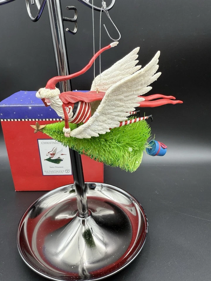 Dept 56 Serie Nochebuena: Santa On Flying Árbol de Navidad Adorno Retirado Foto 3 de 4