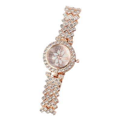 Water Diamond Damenuhr mit elegantem Blumenmuster für stilvolle Kleidung