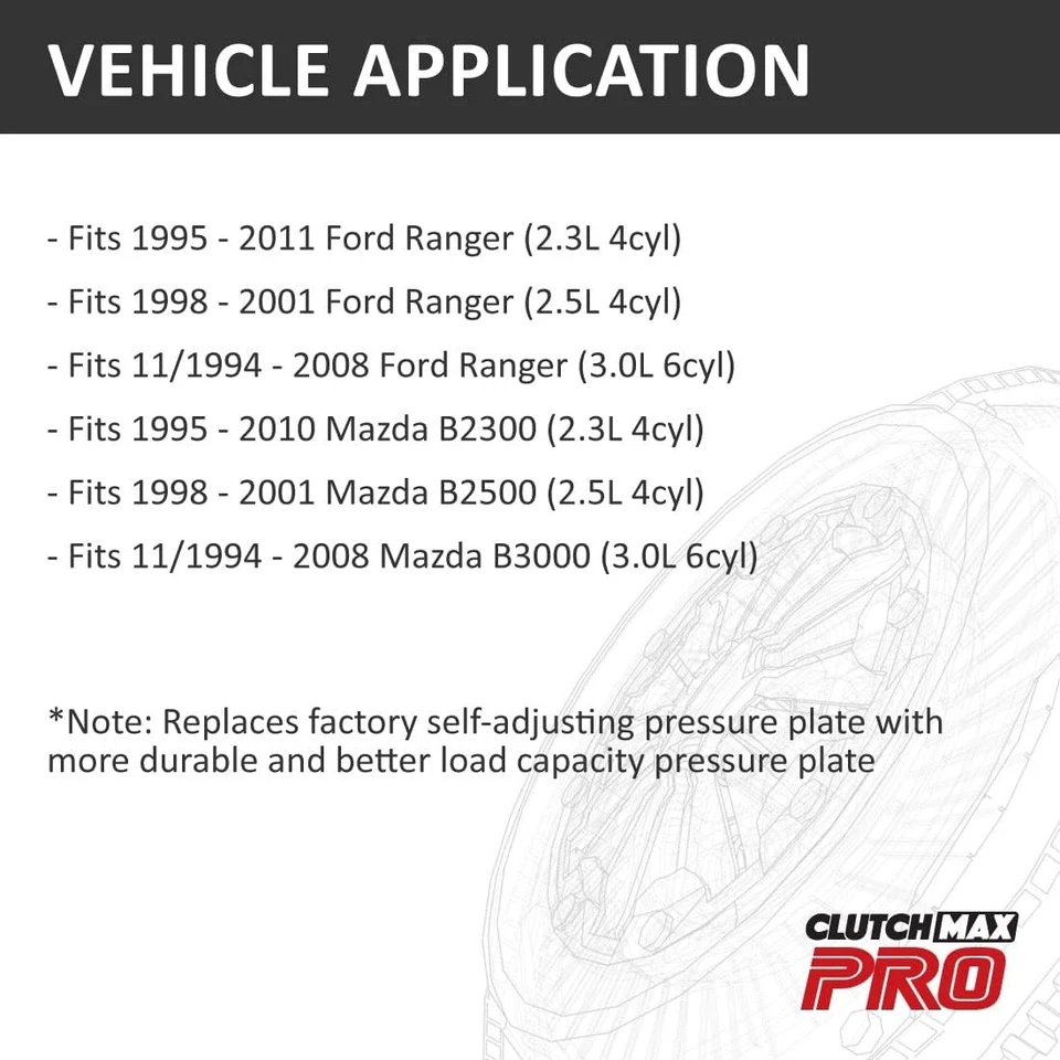 CLUTCH KIT FORD RANGER 2.2TDCi 3.2TDCi 2011 on 270mm 1468026 1512917 1675978 Foto 4 de 4