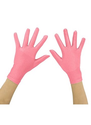 Ensnovo Adult 10'' Wrist Length Spandex Full Finger Stretchy Short Glove Pink