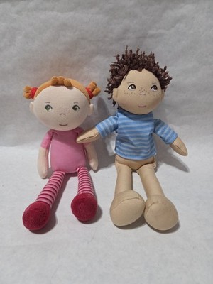 2 Haba Snug Up Dolls. Girl Roya 11'' Boy Graham 12'' Soft Plush
