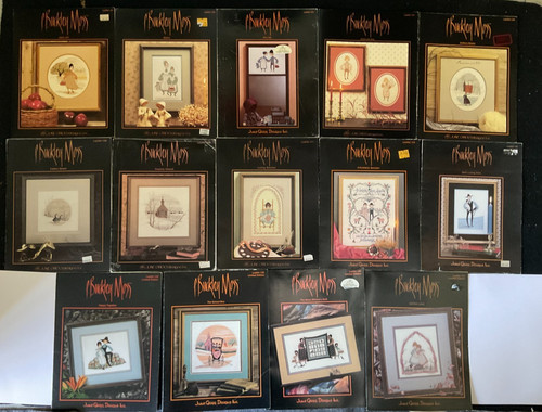 JUNE GRIGG DESIGNS BY  P. BUCKLY MOSS CROSS STITCH LEAFLETS- MANY CHOICES