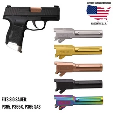 True Precision Sig P365 P365X 3.1" Fluted Match Grade Barrel Stainless Steel PVD