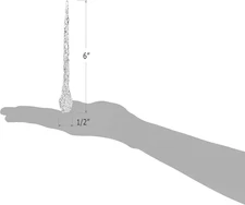 6” Decorative Clear Glass Icicle Drop Hanging Christmas Tree Ornaments, Set of 6