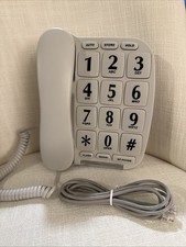 Large Number Big Button Telephone Handset White Home Phone with Speaker  Memory