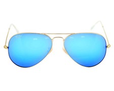 Ray-Ban RB3025 Aviator Sunglasses   Gold Frame, Blue Flash Lenses, 58mm Unisex