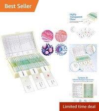 30 Prepared Microscope Slides Set for Inspiring Young Biologists - Glass Quality