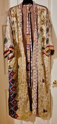 Bata Kimono Art Silk~ Para Mujer Talla Única~Kimono con Corbata~ Floral~Taupe, Azul, Beige~Nueva - Imagen 1 de 4