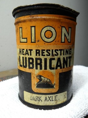 Scarce Lion Oil Refining El Dorado Arkansas 1lb Dark Axle Grease Can