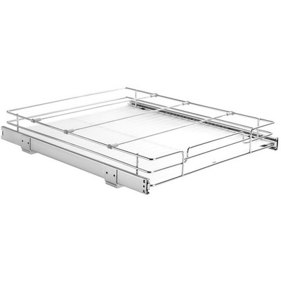 14'' x 21'' Pull Out Cabinet Organizer Slide Out Pantry Shelf Chrome Steel Drawer