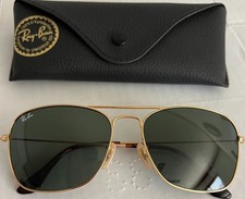 New Ray-Ban RB3136 001 Caravan Polished Arista Gold / G-15 Green Sunglasses 58mm