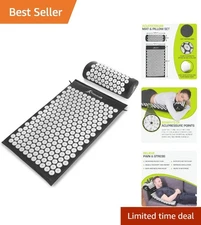 Acupressure Mat & Pillow Set in Black - Ideal for Muscle Recovery and Relaxation